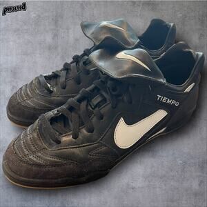 Vintage Nike Tiempo Indoor Soccer Shoes Mens 12 Leather Futbol 90s Rare